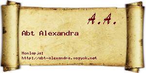 Abt Alexandra névjegykártya